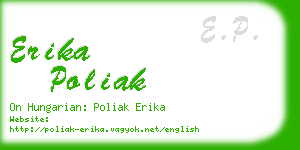 erika poliak business card